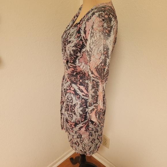 Reiss Lacey Paisley Print Textured Mini Dress - Picture 6 of 8